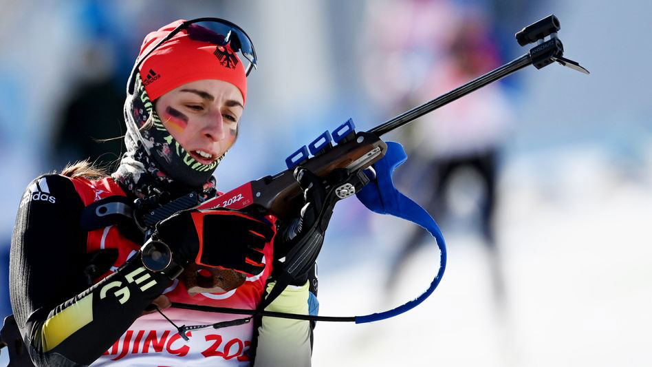 Olympische Spiele Peking 2022: Vanessa Voigt, Biathlon (Foto: Angelika Warmuth/dpa)